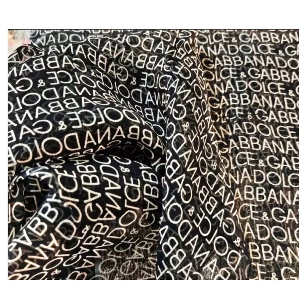 Dolce & Gabbana Signature Logo Silk Monogram Neck Hair Handbag Scarf  NWT - Picture 2 of 12